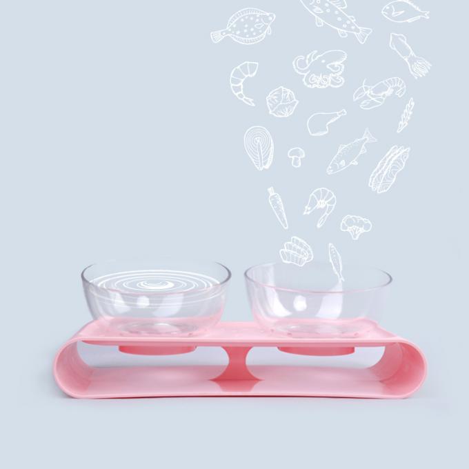 New Style 2-Bowls ABS Eco-Friendly Diner Set for Pet Feeding Food Bowl