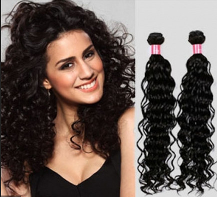 Kinky Curly Indian Curly Human Hair Tangle Free 14 Inch Black