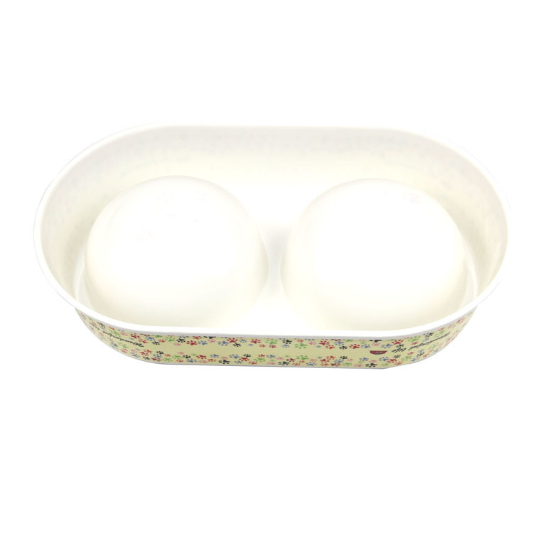  				Eco-Friendly Double Bamboo Portable Pet Bowl for Dog and Pet 	        