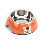  				Melamine Stainless Steel Pet Cat Food Water Portable Dog Bowl 	        