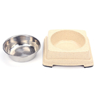  				Good Quality Wholesale Hot Selling Bamboo Stainless Steel Dog Puppy Feeding Food Bowl 	        