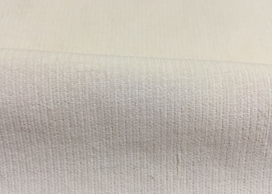 White / Beige Comfortable Stretch Corduroy Fabric High End Apparel Fabric