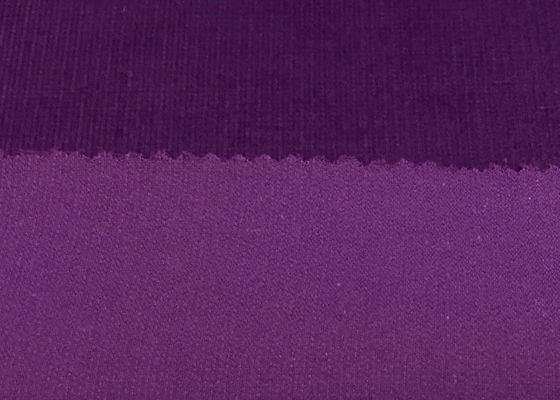 Purple Stretch Corduroy Fabric Breathable Cloth / Dress Fabric
