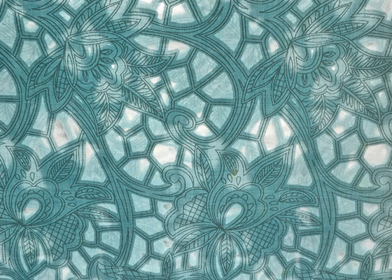 قیمت خوب مواد پارچه ای گل سبز / سفید / پروانه Jacquard آنلاین