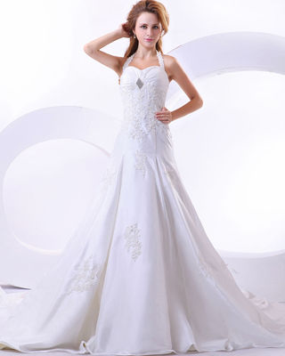 Harga yang bagus Custom Made Around The Neck Strap Menggunakan gaun pengantin untuk birdal, gadis, wanita daring