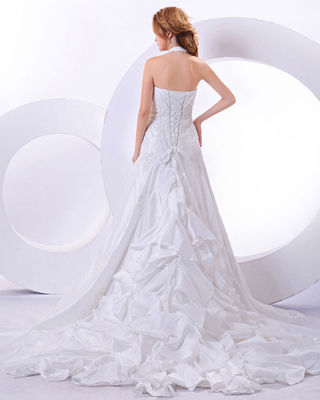 Custom Made Around The Neck Strap Appliques wedding dress For birdal , girls , womens