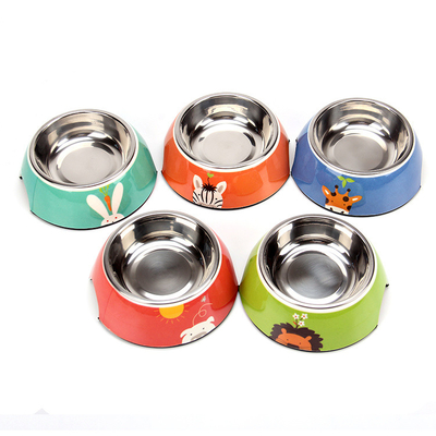 Good price  				Melamine Stainless Steel Pet Cat Food Water Portable Dog Bowl 	         online