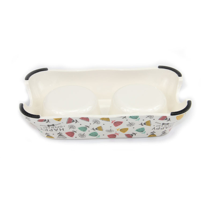 Good price  				Food Water Dish Feeder Stainless Steel Pet Dog Double Bowls 	         online
