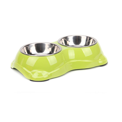 Good price  				Anti-Skip Silicone Pet Bowl with Double Stainless Steel Bowl 	         online