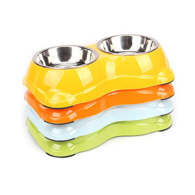  				Anti-Skip Silicone Pet Bowl with Double Stainless Steel Bowl 	        