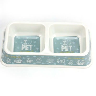  				Wholesale Price Factory Customized Double Square Melamine Dog&Cat Pet Bowl 	        