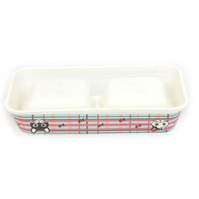  				Wholesale Price Factory Customized Double Square Melamine Dog&Cat Pet Bowl 	        