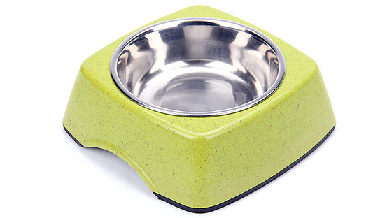 Un bon prix. Bol de alimentation naturel pur de nourriture de Pet&Cat&Dog de bambou de bonne qualité et d'acier inoxydable en ligne