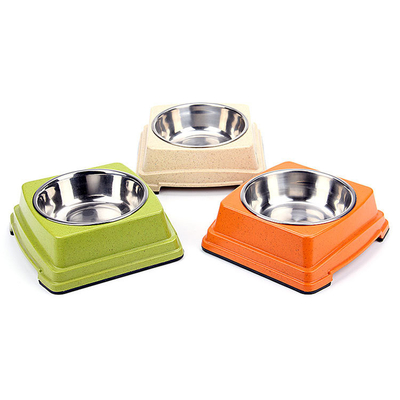 Un bon prix. Bol de alimentation de vente chaud en gros de nourriture de chiot de chien d'acier inoxydable de bambou de bonne qualité en ligne