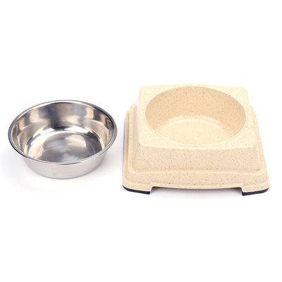  				Good Quality Wholesale Hot Selling Bamboo Stainless Steel Dog Puppy Feeding Food Bowl 	        