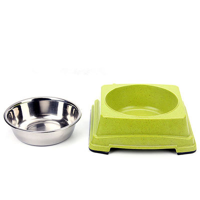  				Good Quality Wholesale Hot Selling Bamboo Stainless Steel Dog Puppy Feeding Food Bowl 	        