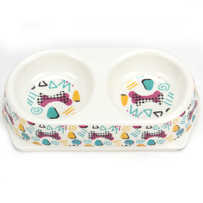 Quality  				Environmentally Natural Plant Resin Double Bamboo Fiber Pet Bowl 	         Factory